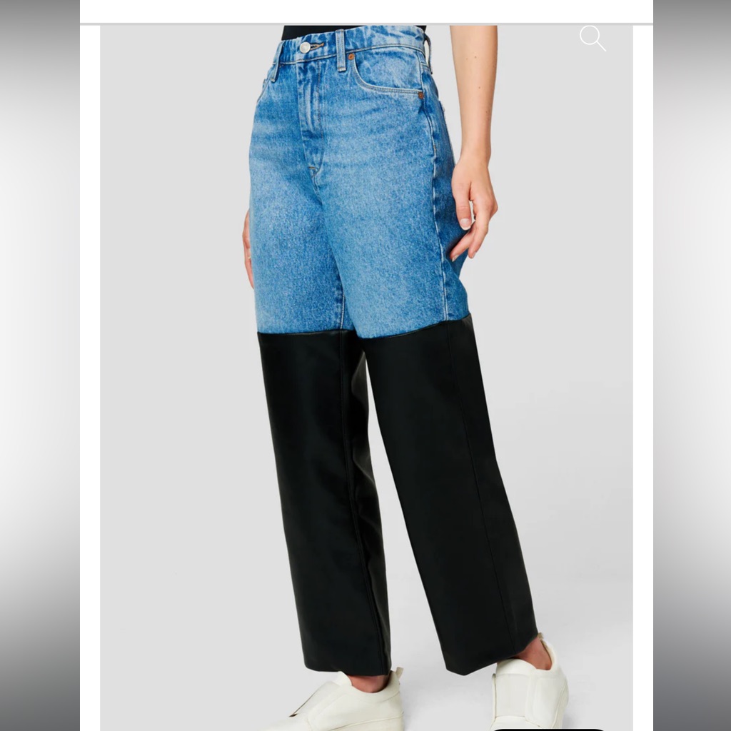 Blank Nyc The Baxter Jean Denim And Faux Leather Leg
